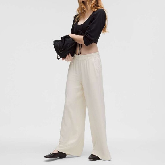 NWT Lululemon BeCalm Mid-Rise Wide-Leg Pant Light Ivory size S - Picture 1 of 6
